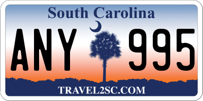 SC license plate ANY995