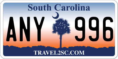 SC license plate ANY996