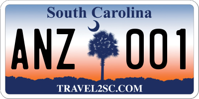 SC license plate ANZ001