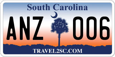 SC license plate ANZ006