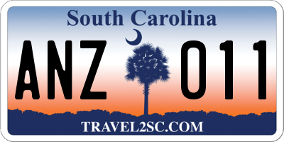 SC license plate ANZ011