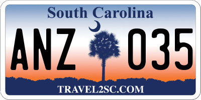 SC license plate ANZ035