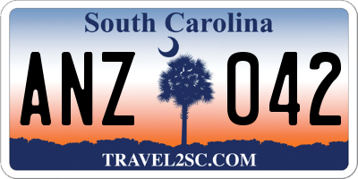SC license plate ANZ042