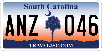 SC license plate ANZ046