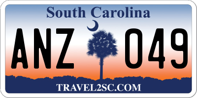 SC license plate ANZ049