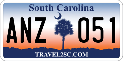 SC license plate ANZ051