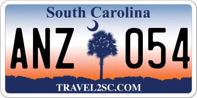 SC license plate ANZ054