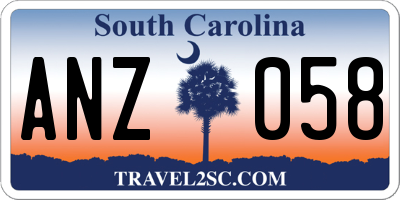 SC license plate ANZ058