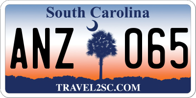 SC license plate ANZ065