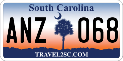 SC license plate ANZ068