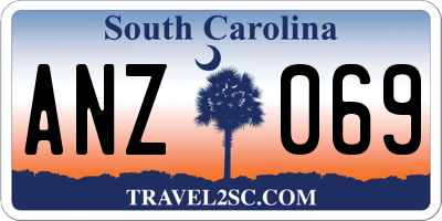 SC license plate ANZ069