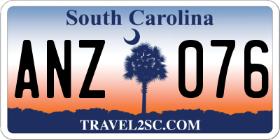 SC license plate ANZ076