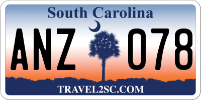 SC license plate ANZ078