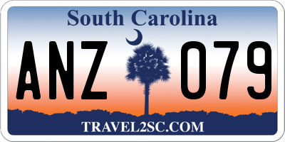 SC license plate ANZ079