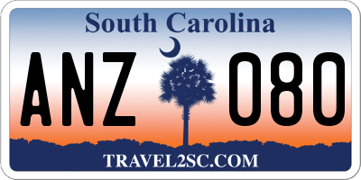 SC license plate ANZ080