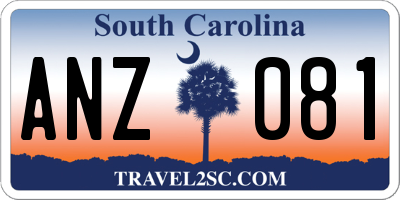 SC license plate ANZ081