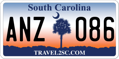 SC license plate ANZ086