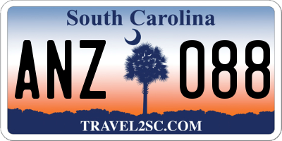 SC license plate ANZ088