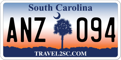 SC license plate ANZ094