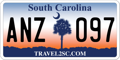 SC license plate ANZ097
