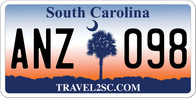 SC license plate ANZ098