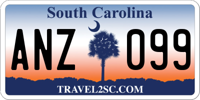 SC license plate ANZ099