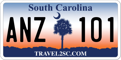 SC license plate ANZ101