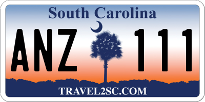 SC license plate ANZ111