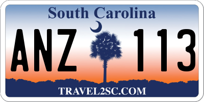 SC license plate ANZ113