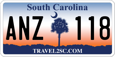 SC license plate ANZ118
