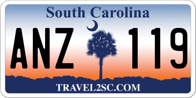 SC license plate ANZ119