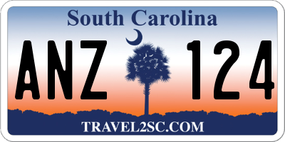 SC license plate ANZ124