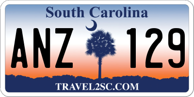 SC license plate ANZ129