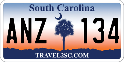 SC license plate ANZ134