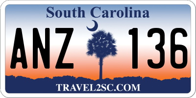 SC license plate ANZ136