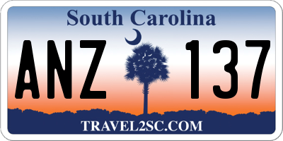 SC license plate ANZ137