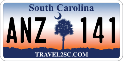 SC license plate ANZ141
