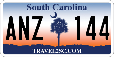 SC license plate ANZ144
