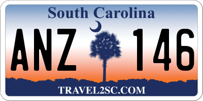 SC license plate ANZ146