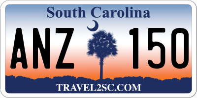 SC license plate ANZ150