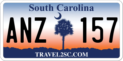 SC license plate ANZ157