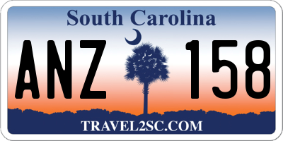 SC license plate ANZ158