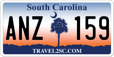 SC license plate ANZ159