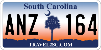 SC license plate ANZ164
