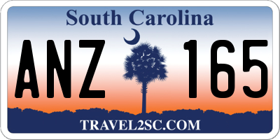 SC license plate ANZ165