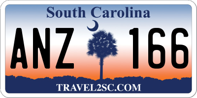SC license plate ANZ166