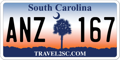 SC license plate ANZ167