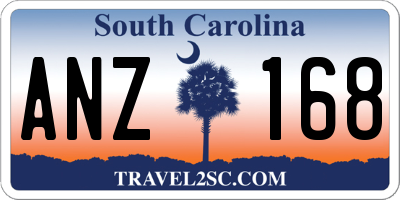 SC license plate ANZ168