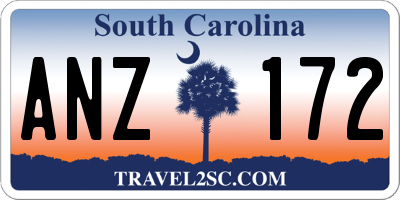 SC license plate ANZ172