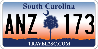 SC license plate ANZ173